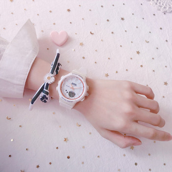 Ежедневен дамски часовник с кръгла форма и силиконова каишка