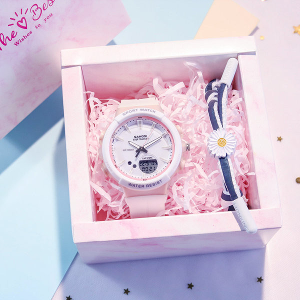 Καθημερινό γυναικείο ρολόι με στρογγυλό σχήμα και λουράκι σιλικόνης