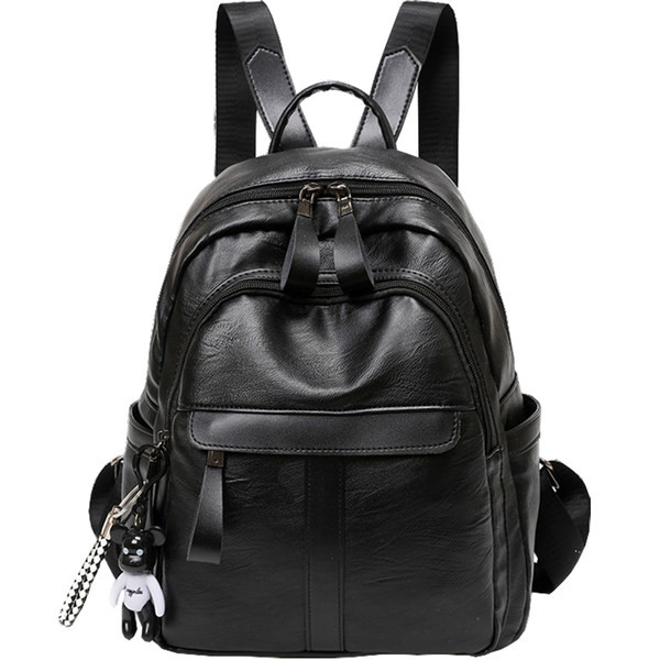 Ženski casual ruksak od umjetne kože - crni i smeđi