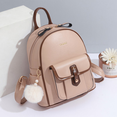 Γυναικείο σακίδιο πλάτης από συνθετικό δέρμα με μπροστινή τσέπη