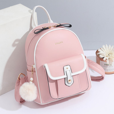 Γυναικείο σακίδιο πλάτης από συνθετικό δέρμα με μπροστινή τσέπη