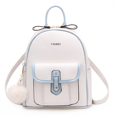 Γυναικείο σακίδιο πλάτης από συνθετικό δέρμα με μπροστινή τσέπη