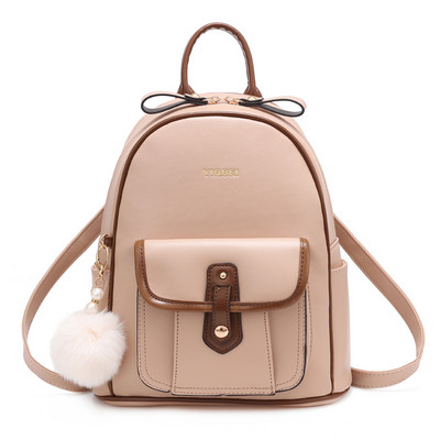 Γυναικείο σακίδιο πλάτης από συνθετικό δέρμα με μπροστινή τσέπη