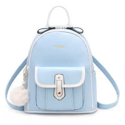 Γυναικείο σακίδιο πλάτης από συνθετικό δέρμα με μπροστινή τσέπη