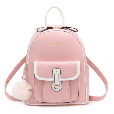 Γυναικείο σακίδιο πλάτης από συνθετικό δέρμα με μπροστινή τσέπη