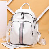 Γυναικείο έκο δερμάτινο σακίδιο πλάτης με τσέπες και φερμουάρ