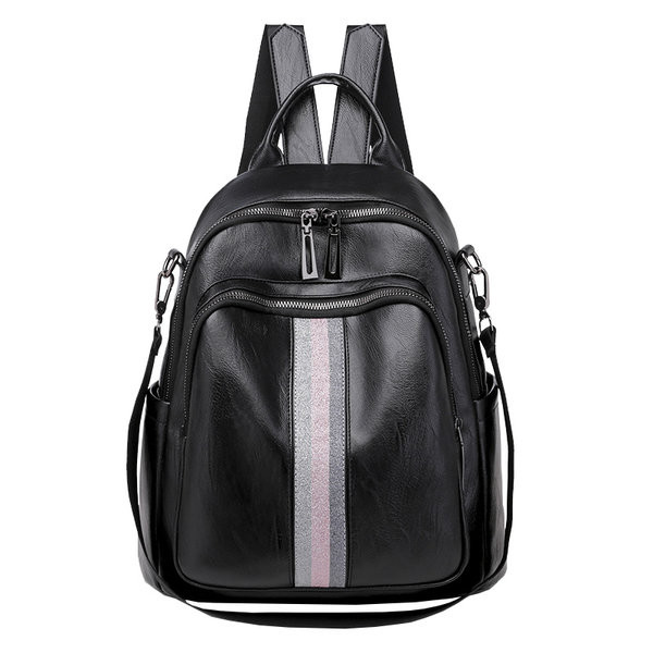 Γυναικείο  έκο δερμάτινο σακίδιο πλάτης με τσέπες και φερμουάρ