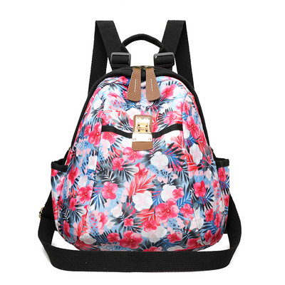 Igapäevane värviline lillemotiividega seljakott