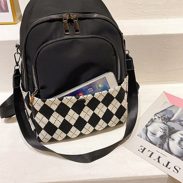 Ženski karirani ruksak s dugom ručkom