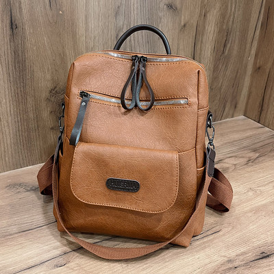 Νέο μοντέλο γυναικείο σακίδιο πλάτης με τσέπη και φερμουάρ