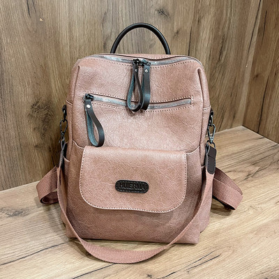 Νέο μοντέλο γυναικείο σακίδιο πλάτης με τσέπη και φερμουάρ