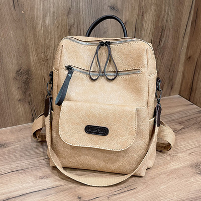 Νέο μοντέλο γυναικείο σακίδιο πλάτης με τσέπη και φερμουάρ