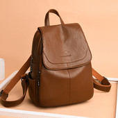 Naiste nahast lukuga seljakott