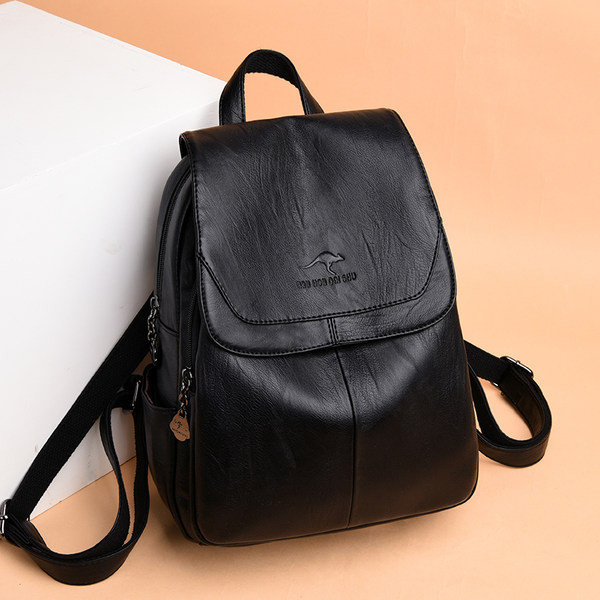 Naiste nahast lukuga seljakott