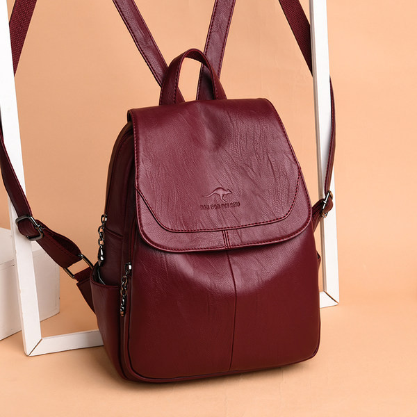 Naiste nahast lukuga seljakott