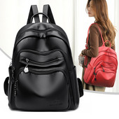 Moodne puhtast nahast lukuga seljakott