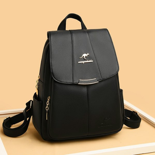 Γυναικείο έκο δερμάτινο σακίδιο πλάτης με τσέπες