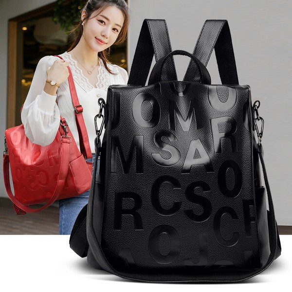 Ženski dnevni ruksak od eko kože sa natpisom