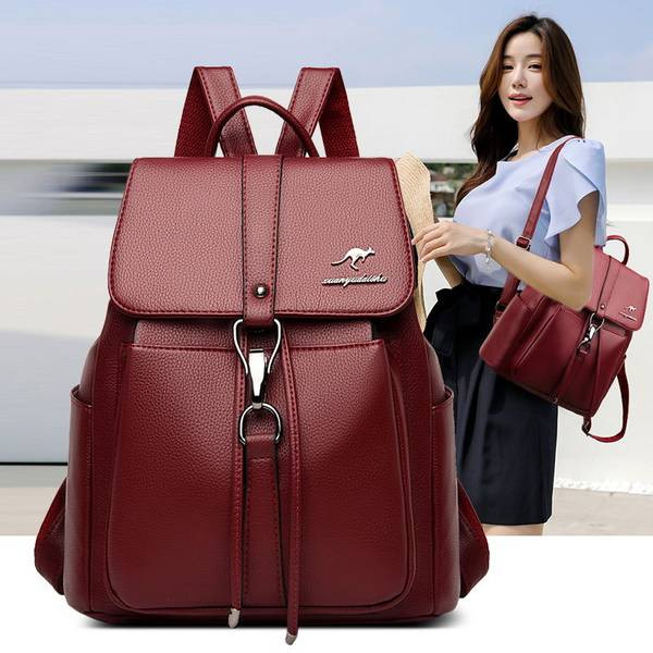 Naiste kunstnahast metallist kinnitusega seljakott