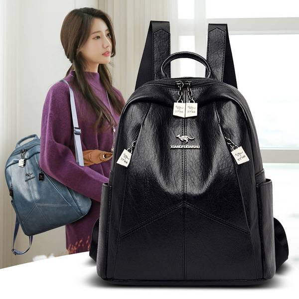 Uut mudelit naiste seljakott ökonahast lukuga ja metallist embleemiga