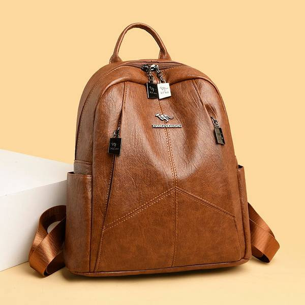 Uut mudelit naiste seljakott ökonahast lukuga ja metallist embleemiga