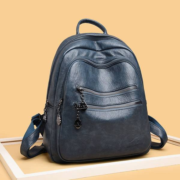 Tõmblukuga nahast seljakott