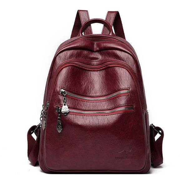 Tõmblukuga nahast seljakott