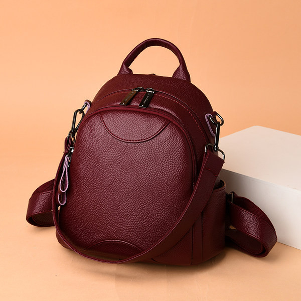 Μικρό γυναικείο σακίδιο πλάτης από οικολογικό δέρμα με δύο χερούλια