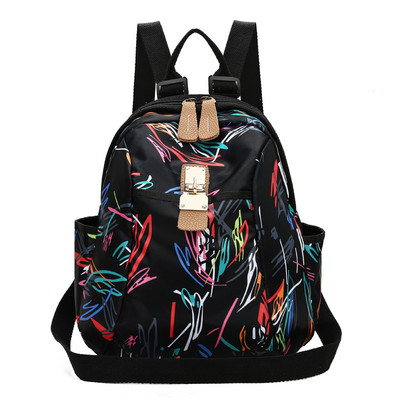 Värviline lillemotiividega naiste seljakott