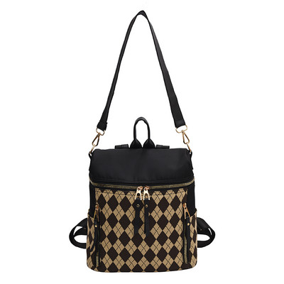 Γυναικείο καρό σακίδιο πλάτης με φερμουάρ