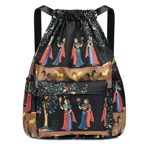 Ženski platneni ruksak s uzorkom u boji