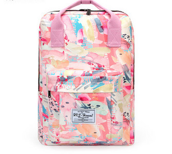 Πολύχρωμο υφασμάτινο σακίδιο πλάτης σε ροζ χρώμα