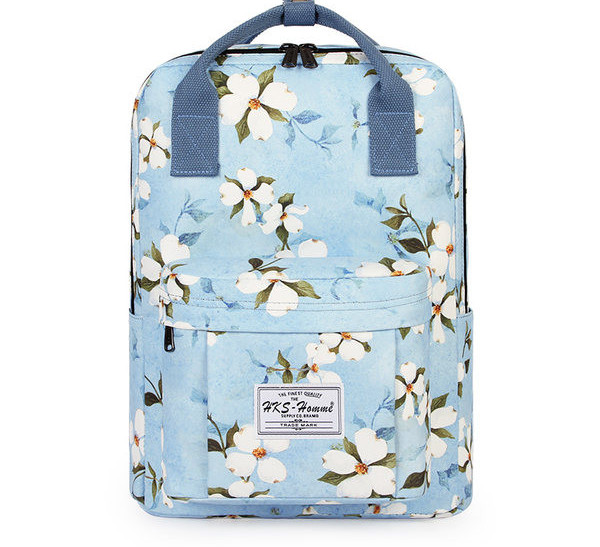 Γυναικείο σακίδιο πλάτης με λουλουδάτο μοτίβο