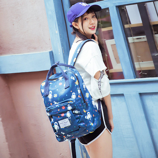 Vabaaja naiste tekstiilist taskuga seljakott