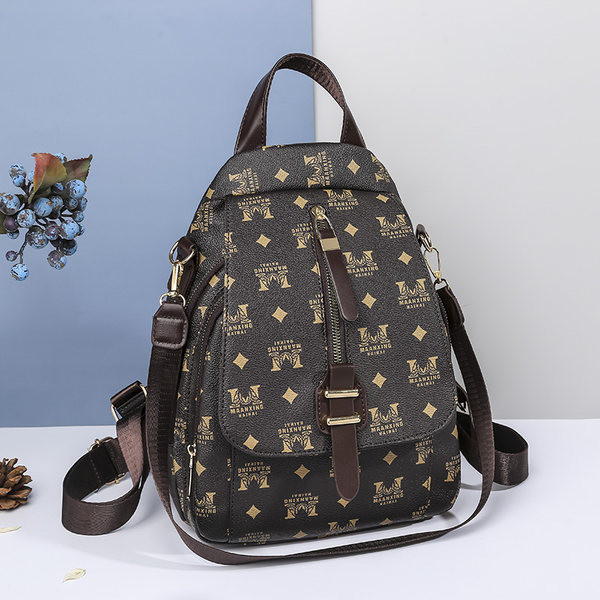 Γυναικείο σακίδιο πλάτης με φερμουάρ και υφασμάτινη λαβή