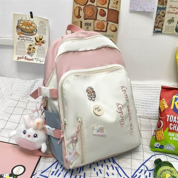 Καθημερινό υφασμάτινο σακίδιο πλάτης με κεντημένη επιγραφή