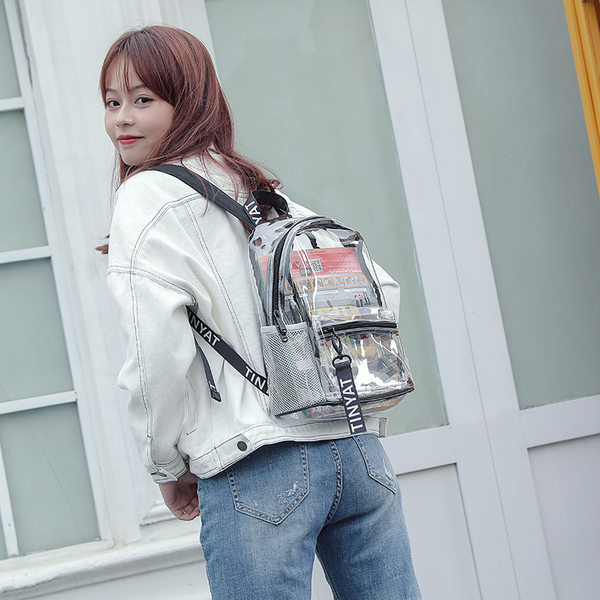 Novi model ženskog prozirnog ruksaka sa izvezenim natpisom