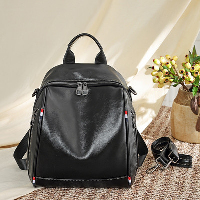 Γυναικείο σακίδιο πλάτης από οικολογικό δέρμα με φερμουάρ και δύο χερούλια