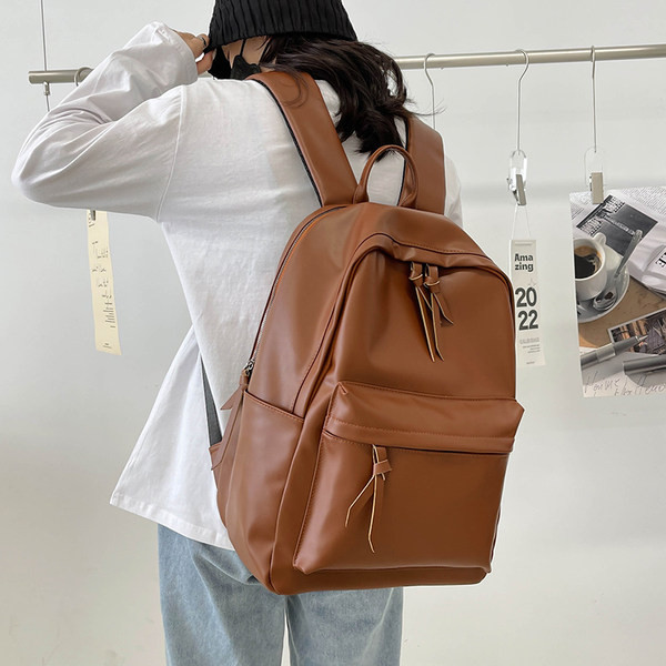 Unisex ruksak od umjetne kože s patentnim zatvaračem