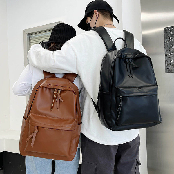 Unisex ruksak od umjetne kože s patentnim zatvaračem