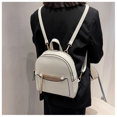 Μοντέρνο γυναικείο έκο δερμάτινο σακίδιο πλάτης με μπροστινή τσέπη