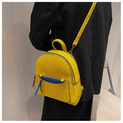 Μοντέρνο γυναικείο έκο δερμάτινο σακίδιο πλάτης με μπροστινή τσέπη