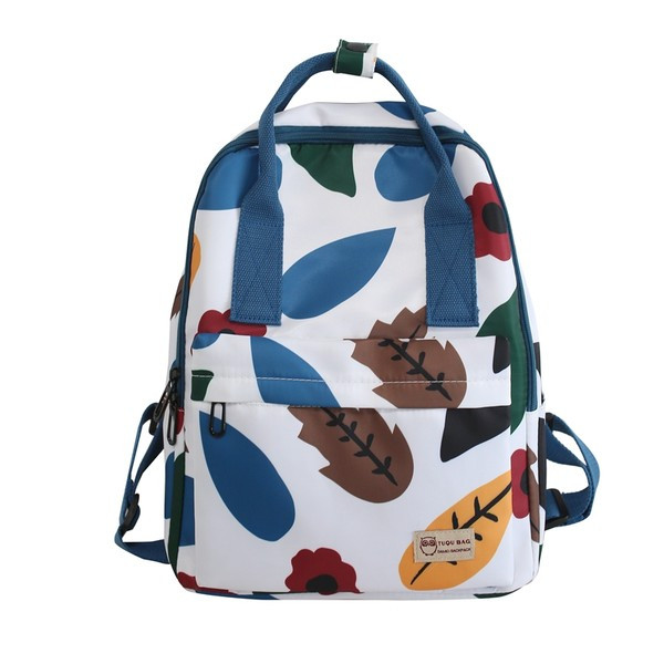 Ženski tekstilni ruksak s aplikacijom i amblemom