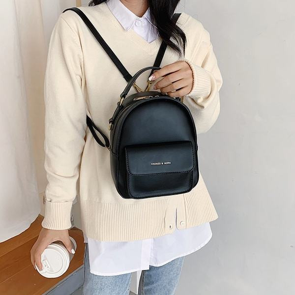 Rucsac mic de dama din piele ecologica cu inscriptie