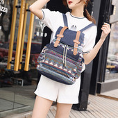 Naiste tekstiilist seljakott lipsude ja aplikatsiooniga