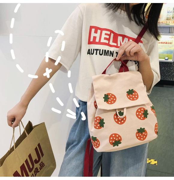 Casual naiste tekstiilist seljakott või kott trükiga