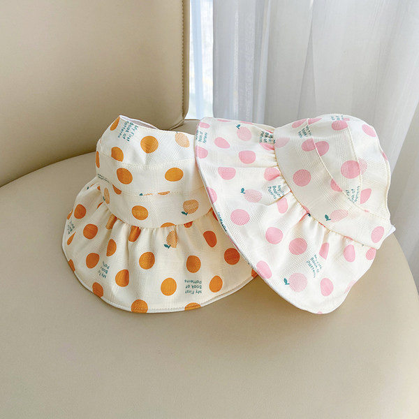 Laste suvemüts tüdrukutele täppidel