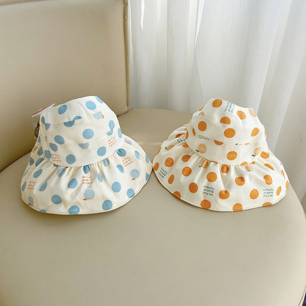 Laste suvemüts tüdrukutele täppidel