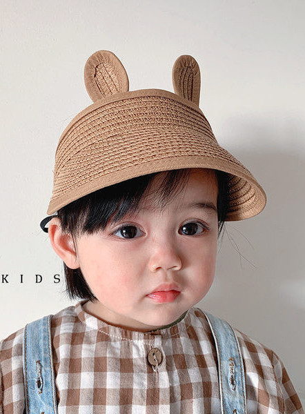 Dječji slamnati šešir s ušima i šilterom