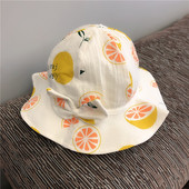 Παιδικό καλοκαιρινό καπέλο  με απλικέ και κορδέλα